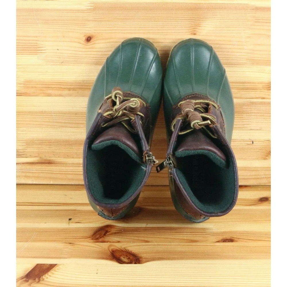 Sperry Top-Sider Women’s Leather Waterproof Saltwater Duck Boots Green Lined 5